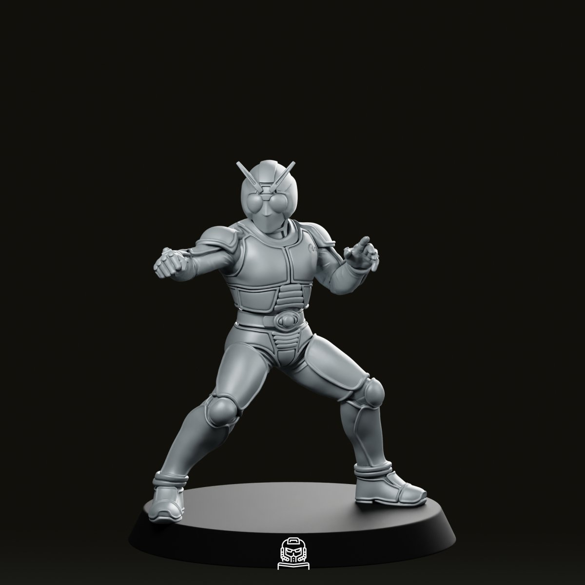 Masked Cyber Rider Blue 2 Miniature - Papsikels Miniatures - We Print Miniatures