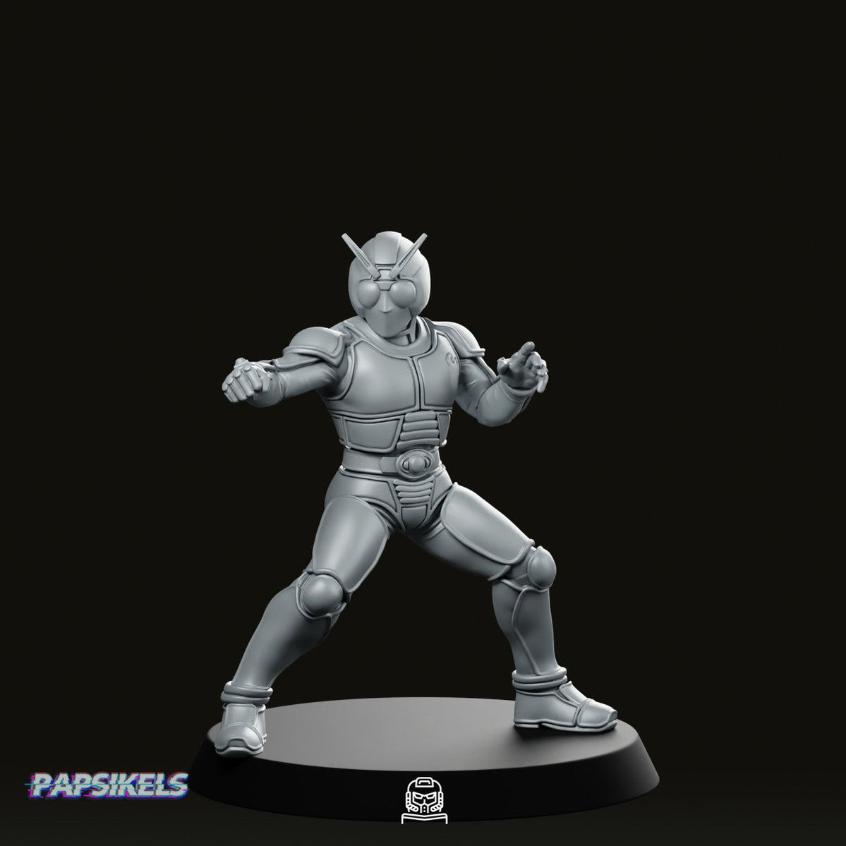 Masked Cyber Rider Blue 2 Miniature - Papsikels Miniatures - We Print Miniatures