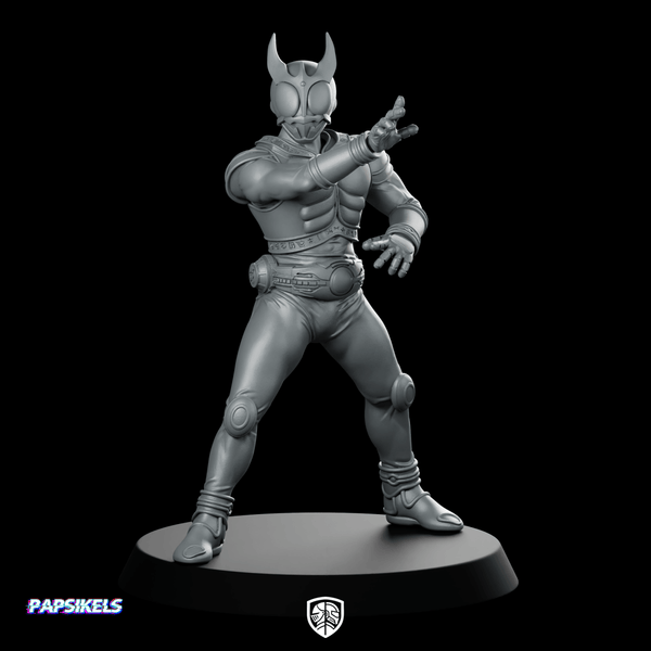 Masked Cyber Rider Kuuga 1 Miniature cyberpunk hero - Papsikels Miniatures - We Print Miniatures