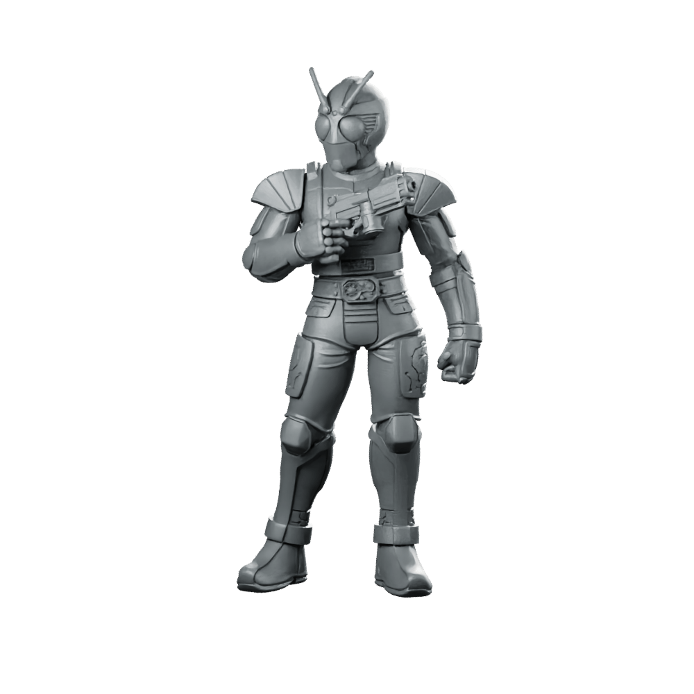 Masked Cyber Rider Orange 1 Miniature Sci - Fi - Papsikels Miniatures - We Print Miniatures