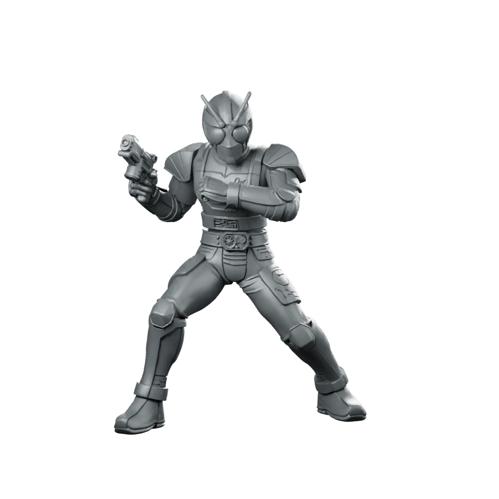 Masked Cyber Rider Orange 2 Miniature Cyberpunk Gunslinger - Papsikels Miniatures - We Print Miniatures