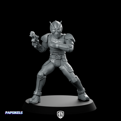 Masked Cyber Rider Orange 2 Miniature Cyberpunk Gunslinger