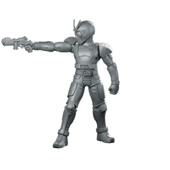 Masked Cyber Rider Orange 3 Miniature Raygun Outlaw - Papsikels Miniatures - We Print Miniatures