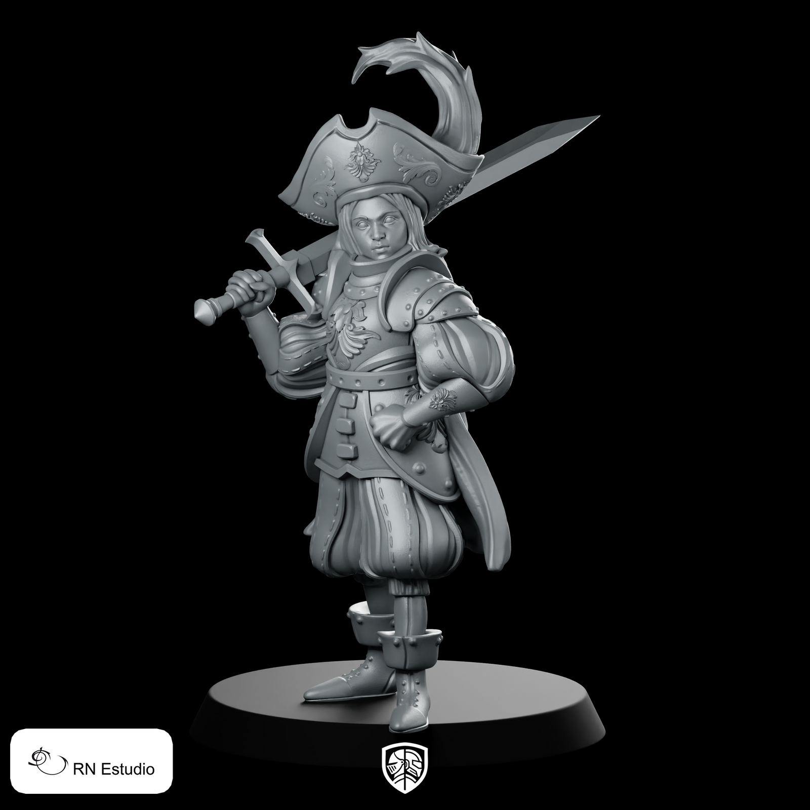 Mathilda City Watch Miniature Armored Greatsword Captain Hero