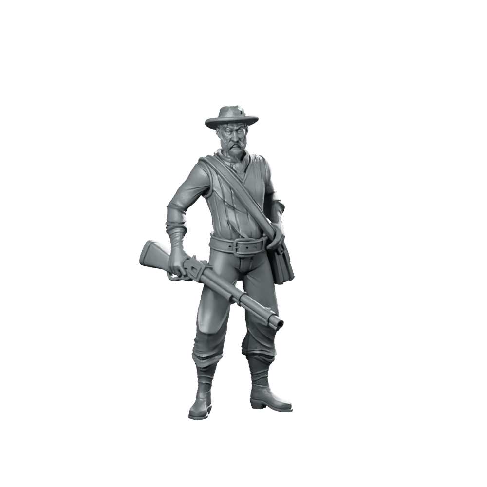 McKenna Cowboy Miniature Gunslinger Rifleman Wild West Miniature 360 Spin 01