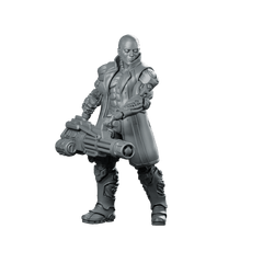 Mechanically Augmented Agent 1 Miniature Cyberpunk Heavy Gunner - Papsikels Miniatures - We Print Miniatures