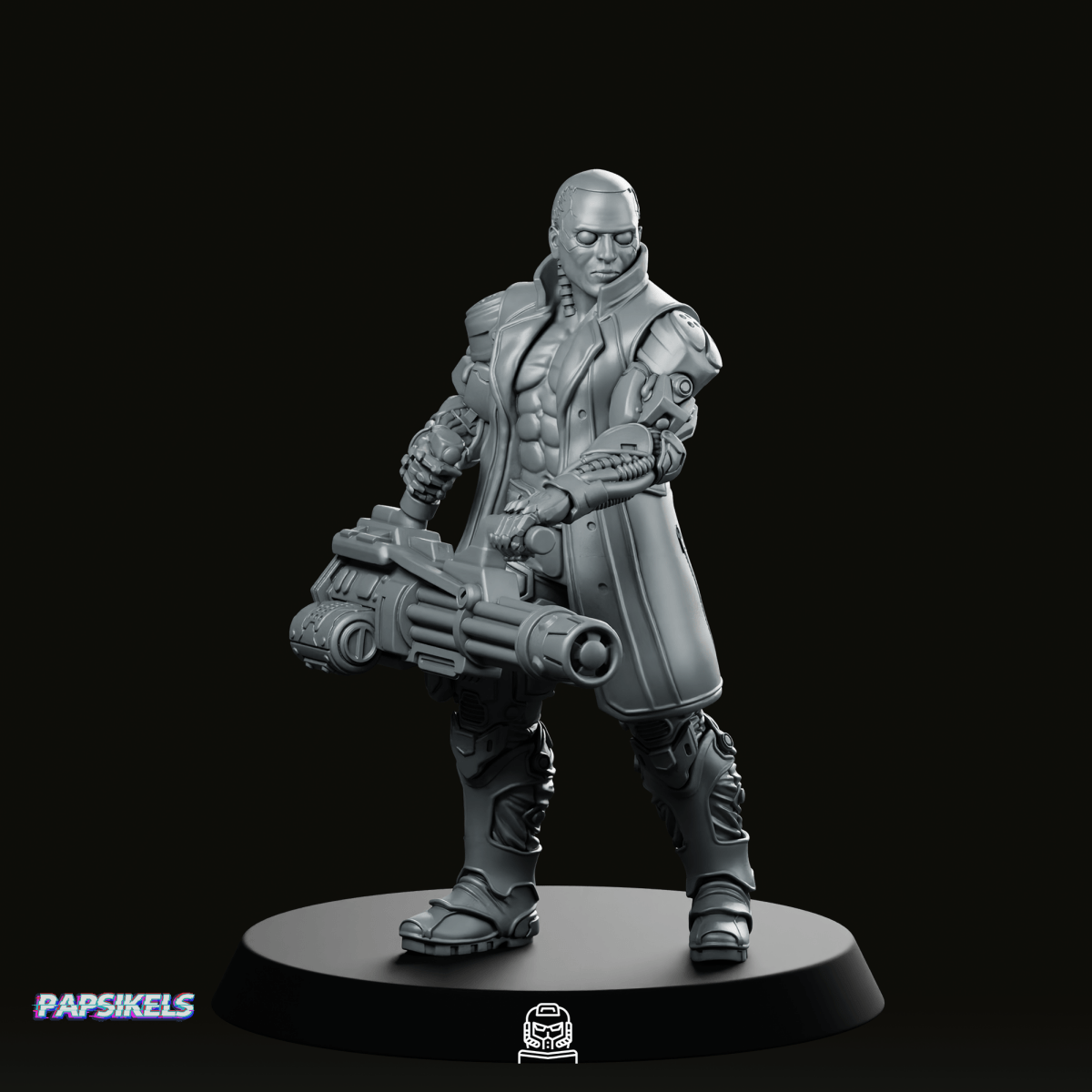 Mechanically Augmented Agent 1 Miniature - Papsikels Miniatures - We Print Miniatures