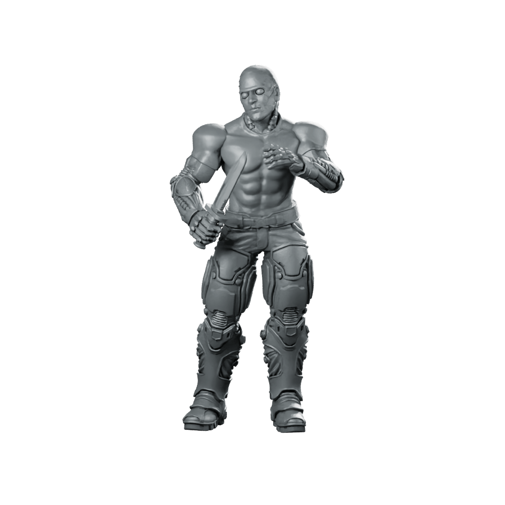 Mechanically Augmented Agent 2 Miniature Cyberpunk Cyborg Warrior - Papsikels Miniatures - We Print Miniatures