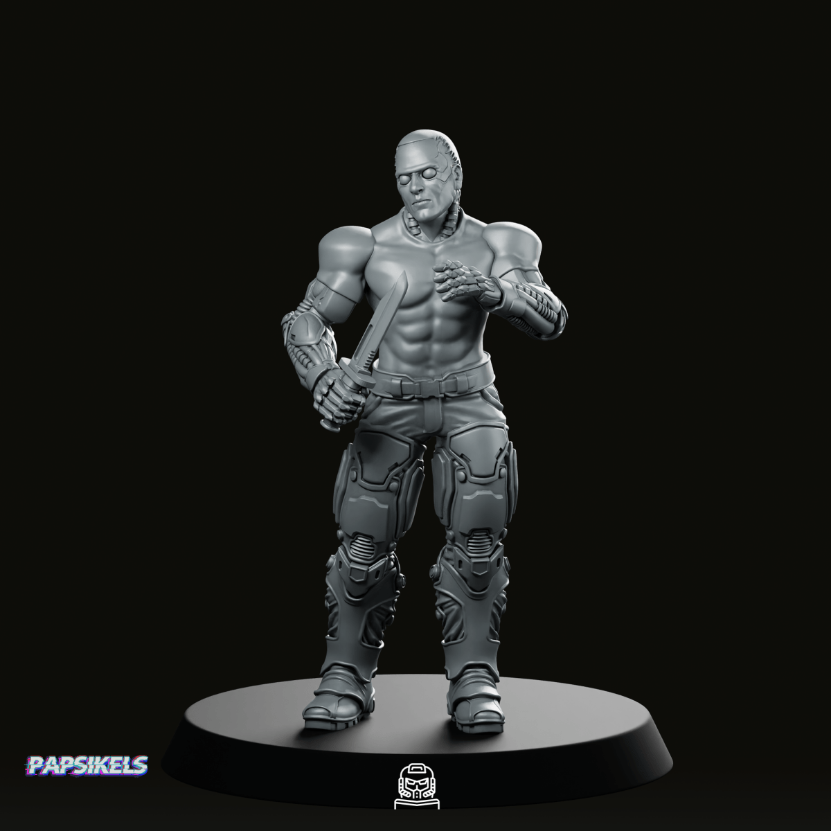 Mechanically Augmented Agent 2 Miniature - Papsikels Miniatures - We Print Miniatures