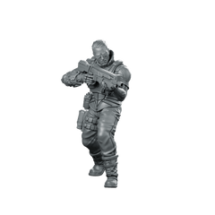 Mechanically Augmented Soldier 2 Miniature Cyberpunk Rifleman - Papsikels Miniatures - We Print Miniatures