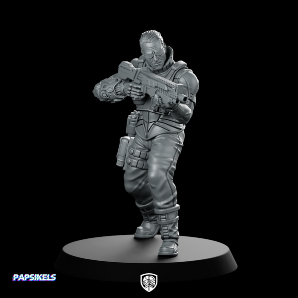 Mechanically Augmented Soldier 2 Miniature Cyberpunk Rifleman