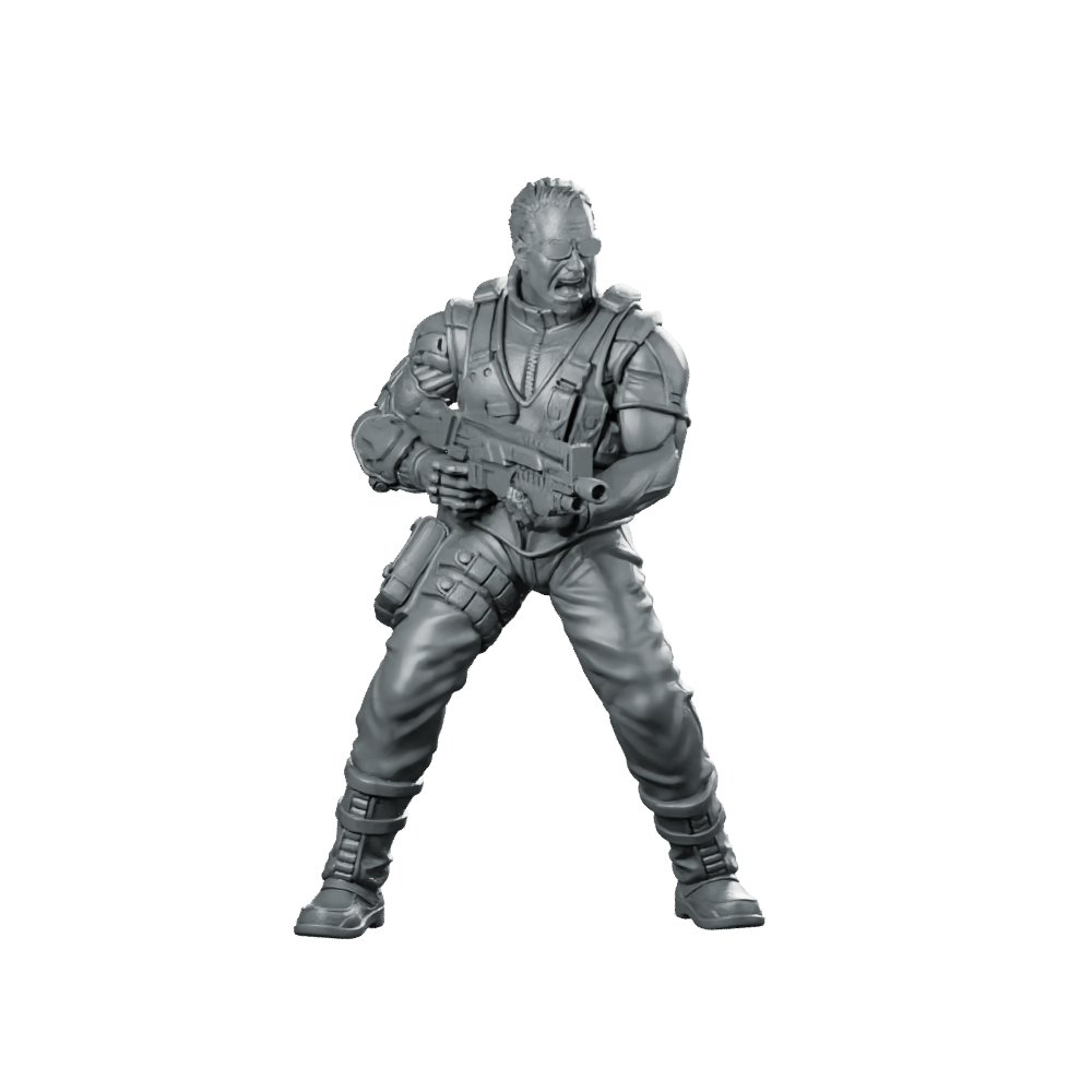 Mechanically Augmented Soldier 3 Miniature Cyberpunk Sci - fi - Papsikels Miniatures - We Print Miniatures