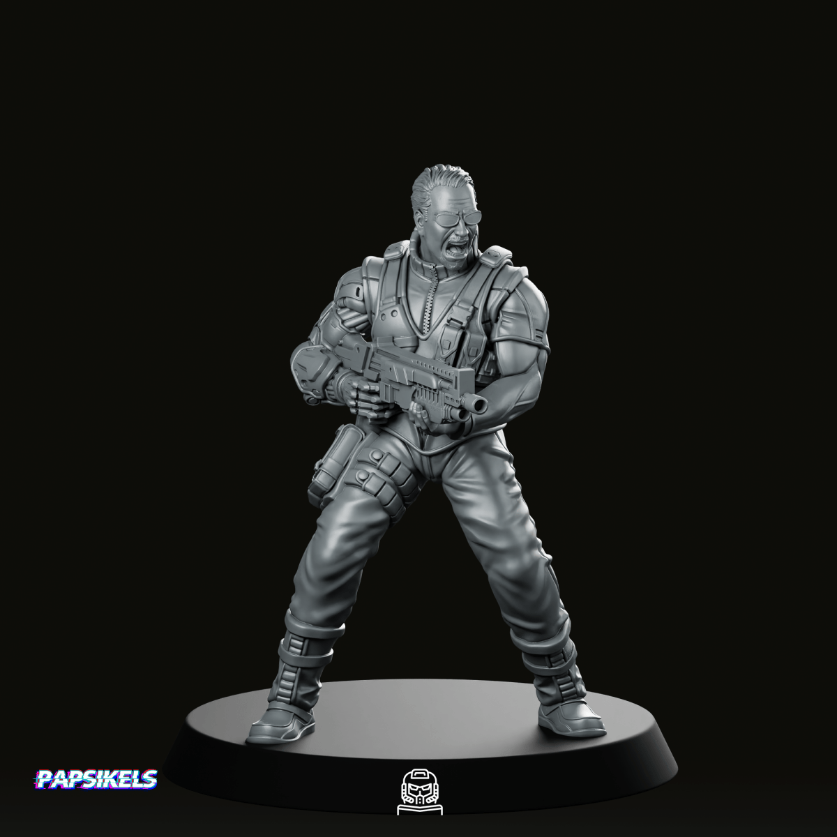 Mechanically Augmented Soldier 3 Miniature - Papsikels Miniatures - We Print Miniatures