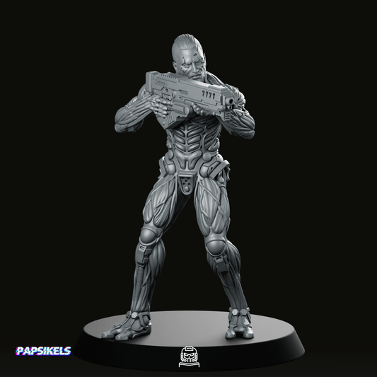 Mechanically Augmented Soldier Jaron Namir 2 Miniature - Papsikels Miniatures - We Print Miniatures