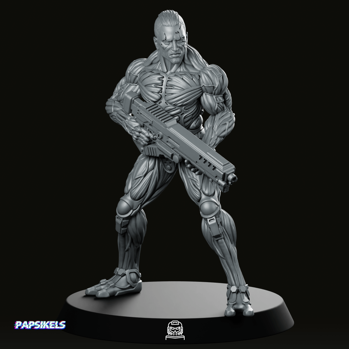 Mechanically Augmented Soldier Jaron Namir Miniature - Papsikels Miniatures - We Print Miniatures