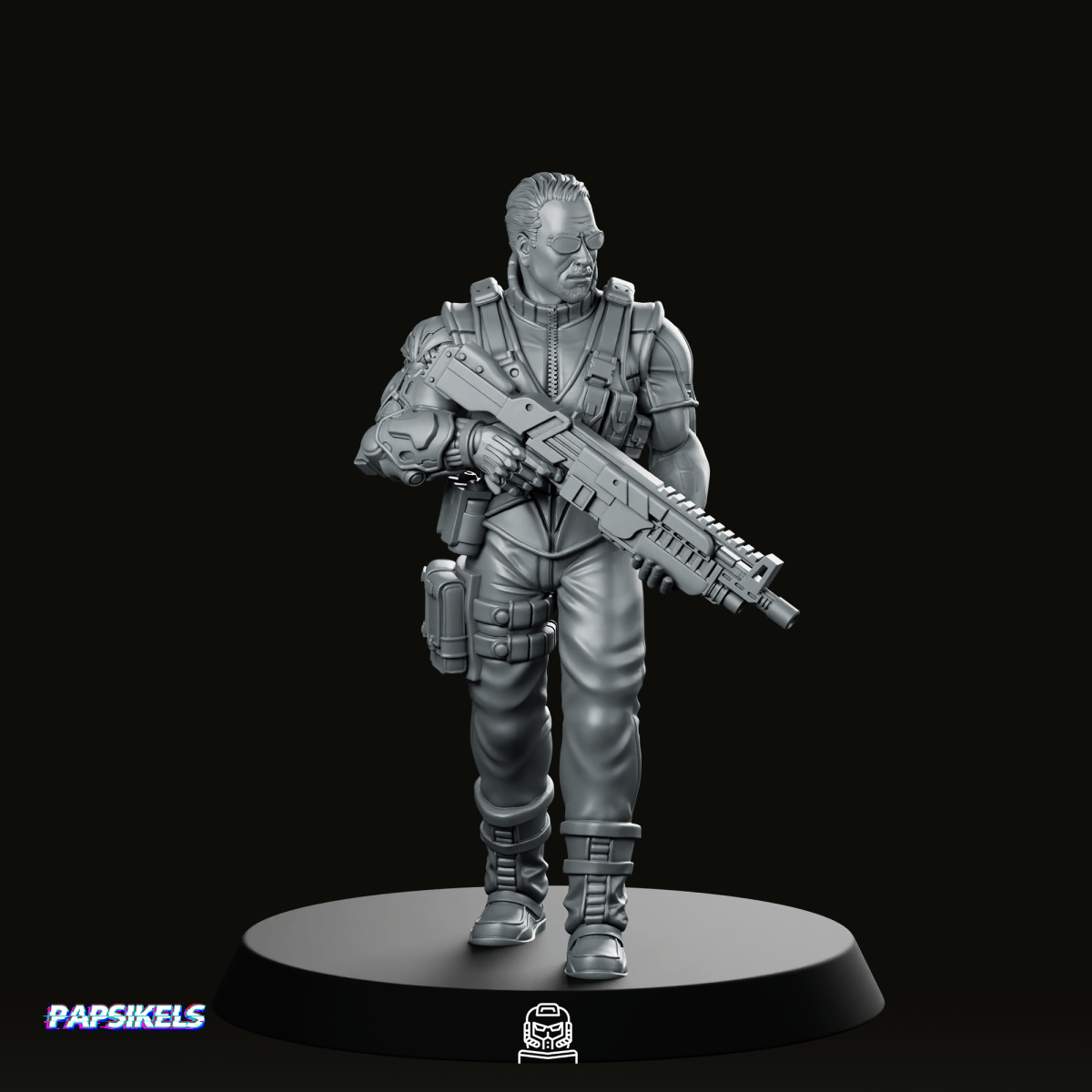 Mechanically Augmented Soldier Miniature - Papsikels Miniatures - We Print Miniatures