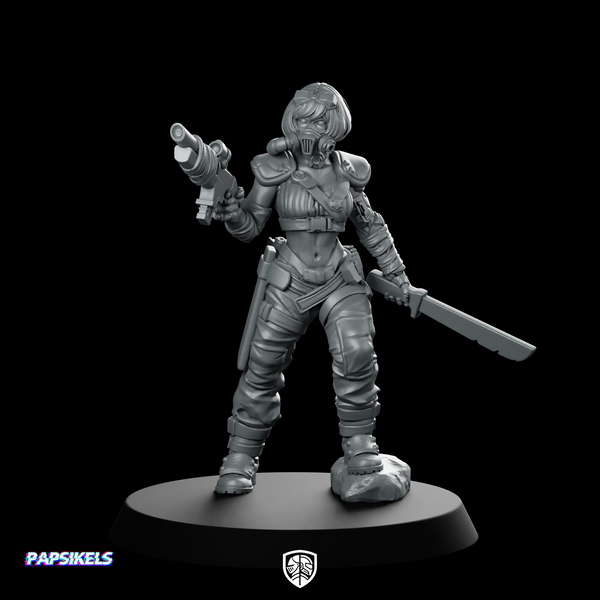 Melizza Habiu Outcast Blade Miniature Sci-Fi Gasmask Warrior