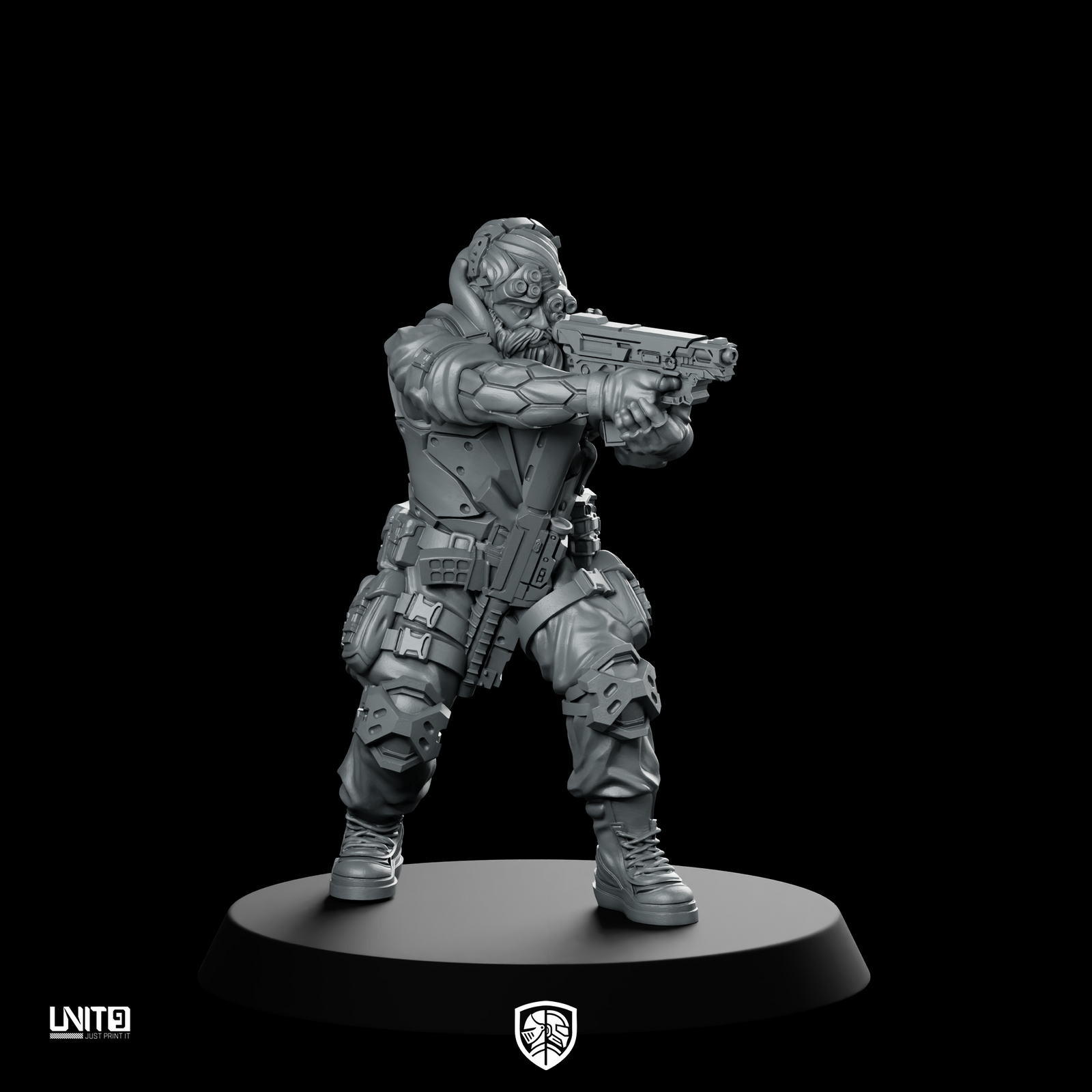 Mercenaries 01 Cyberpunk Miniature Tactical Rifle Operative