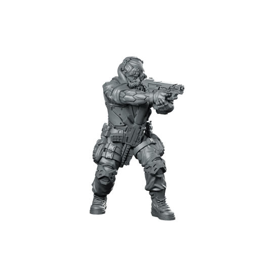 Mercenaries 01 Cyberpunk Miniature Tactical Rifle Operative Miniature 360 Spin 01