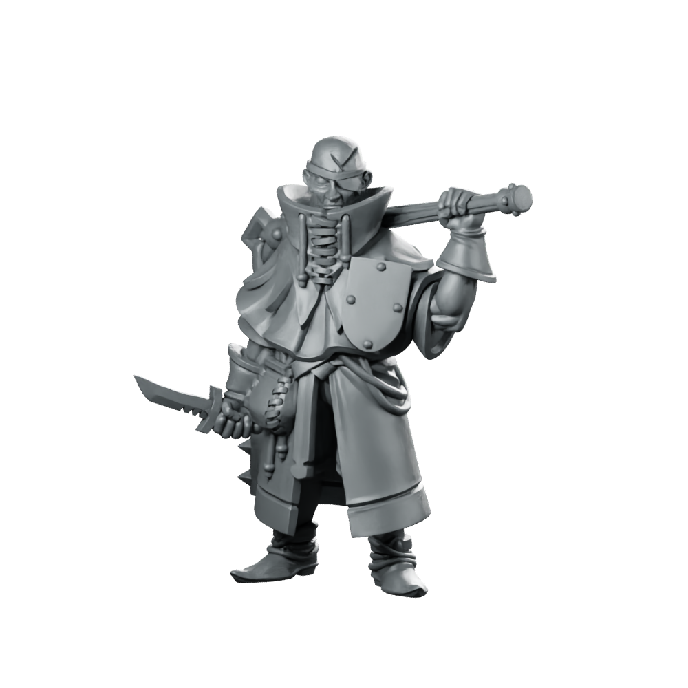 Merciless Bandit Miniature Rogue Villain Club-Wielding Tabletop Miniature 360 Spin 01