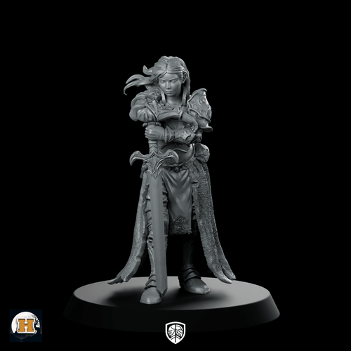 Meredith Miniature Female Warrior Swordfighter Fantasy RPG - Haito - We Print Miniatures
