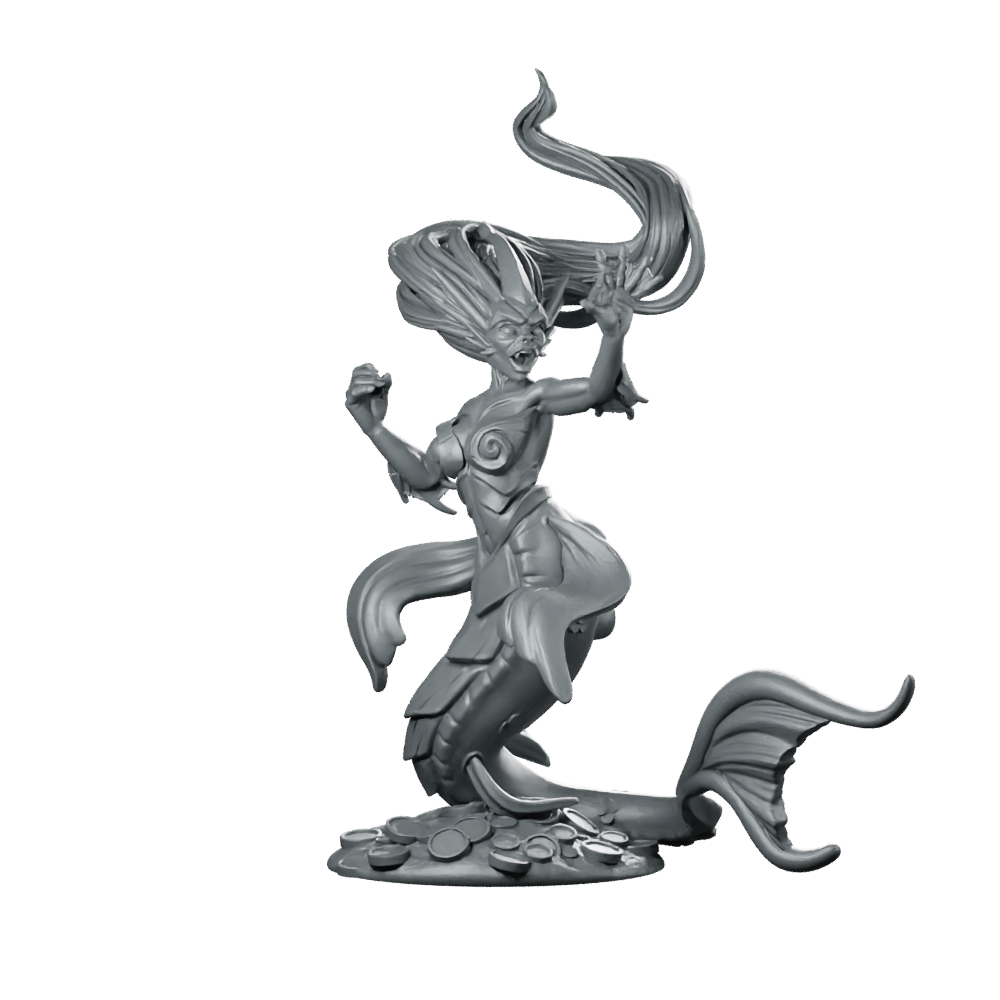 Mermaid Reaching Out Miniature Siren Ocean Guardian Miniature 360 Spin 01