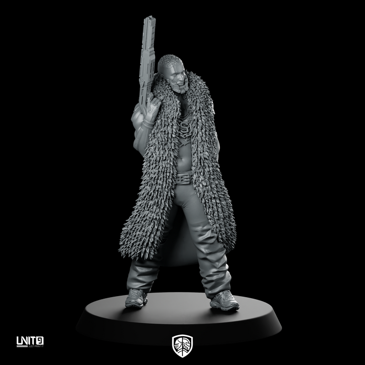 Messiah Cyberpunk Miniatuur Hars Baas Leider Revolverheld