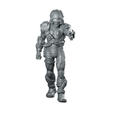 Meta Man Five Bounty Hunter Miniature Sci-Fi Cyberpunk Miniature 360 Spin 01