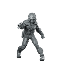 MetaMan Bounty Hunter Miniature Cyberpunk Sci-Fi Raygun Hero Miniature 360 Spin 01