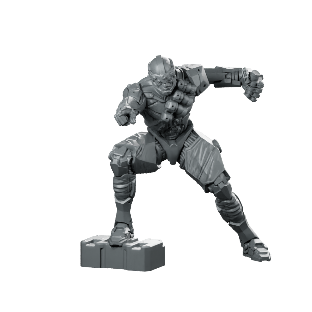 Metal Slammers Armiger Cyberpunk Miniature Armoured Cyborg Grenadier Miniature 360 Spin 01