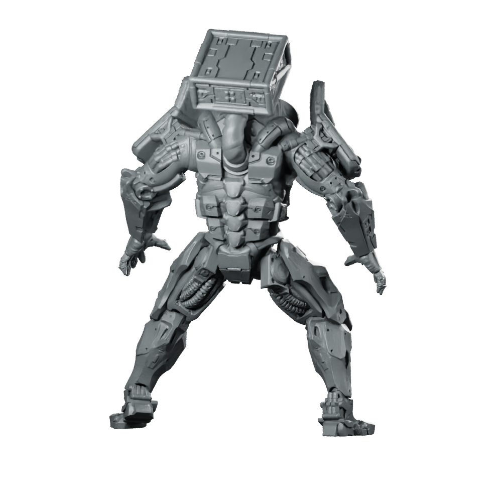 Michael Mauler 1 Cyberpunk Miniature Heavy Armoured Jetpack Miniature 360 Spin 01