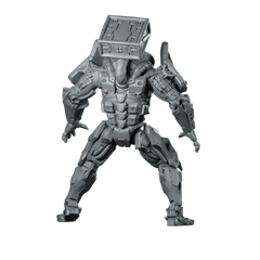Michael Mauler 1 Cyberpunk Miniature Heavy Armoured Jetpack Miniature 360 Spin 01