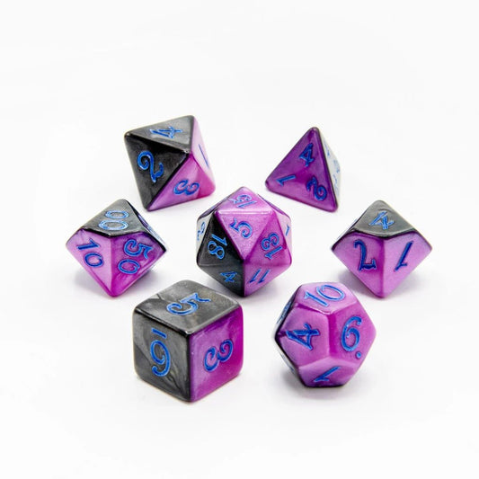 Midnight Amethyst | Acrylic Dice | 7 Piece Set - Tabletop Dominion - We Print Miniatures
