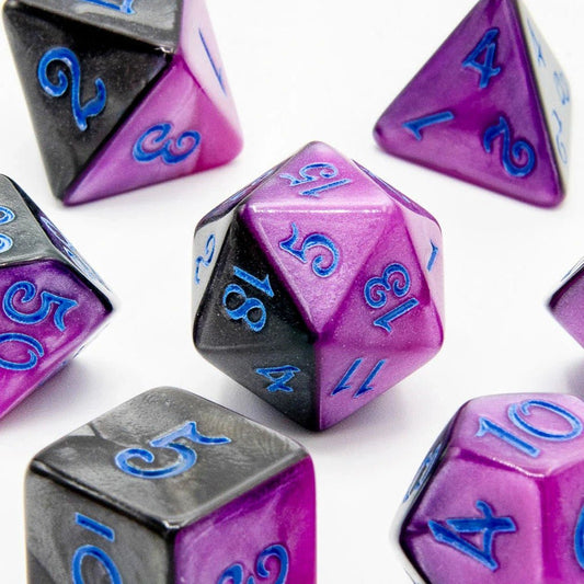 Midnight Amethyst | Acrylic Dice | 7 Piece Set - Tabletop Dominion - We Print Miniatures
