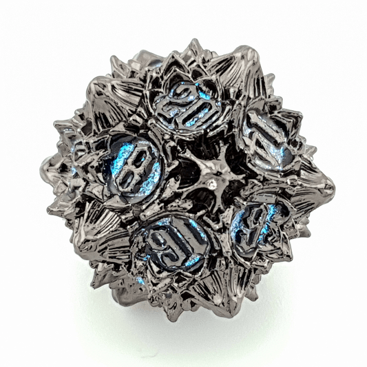 Midnight Lotus | Solid Metal Dice | 7 Piece Set - Tabletop Dominion - We Print Miniatures