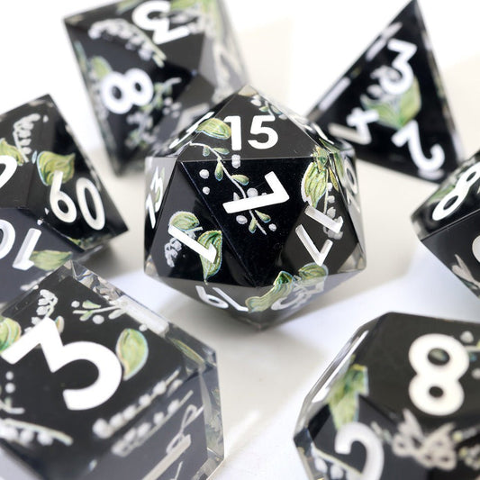 Midnight Moondrop | Art Core Dice| 7 Piece Set - Tabletop Dominion - We Print Miniatures