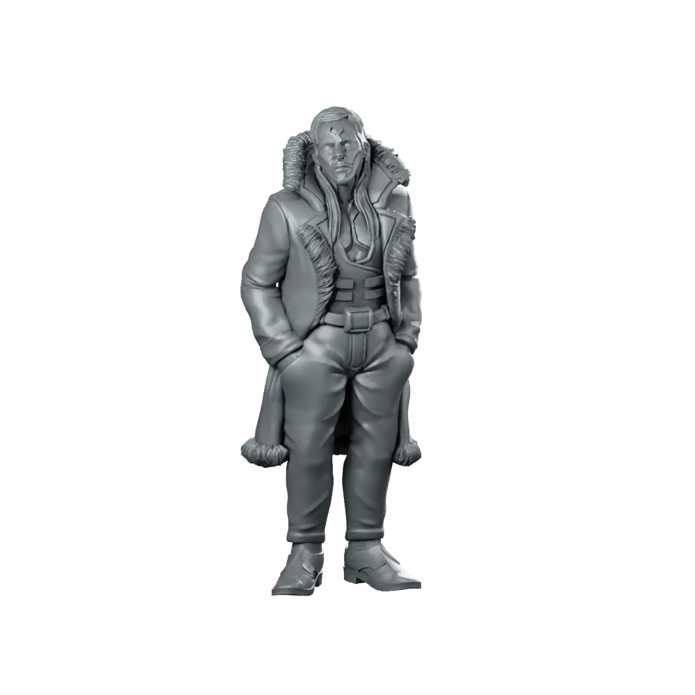 Miggy Kimosabe Not Convinced Miniature Cyberpunk Mastermind Miniature 360 Spin 01