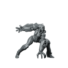 Mikhaella Cyber Ravager Miniature Cyberpunk Female Warrior Miniature 360 Spin 01