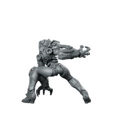 Mikhaella Cyber Ravager Miniature Cyberpunk Female Warrior Miniature 360 Spin 05