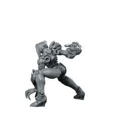 Mikhaella Cyber Ravager Miniature Cyberpunk Female Warrior Miniature 360 Spin 06