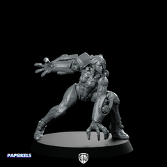 Mikhaella Cyber Ravager Miniature Cyberpunk Female Warrior - Papsikels Miniatures - We Print Miniatures