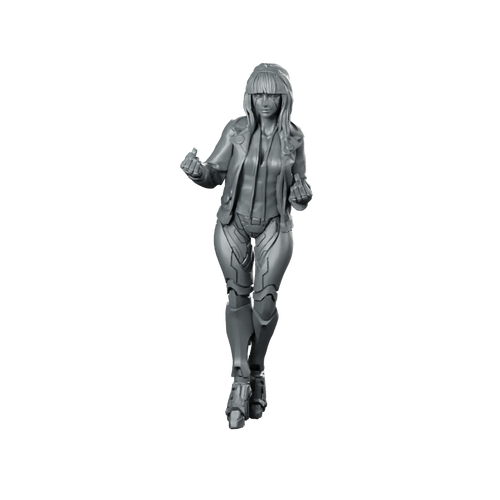 Miko 02a Cyberpunk Miniature Secret Agent Operative Miniature 360 Spin 01