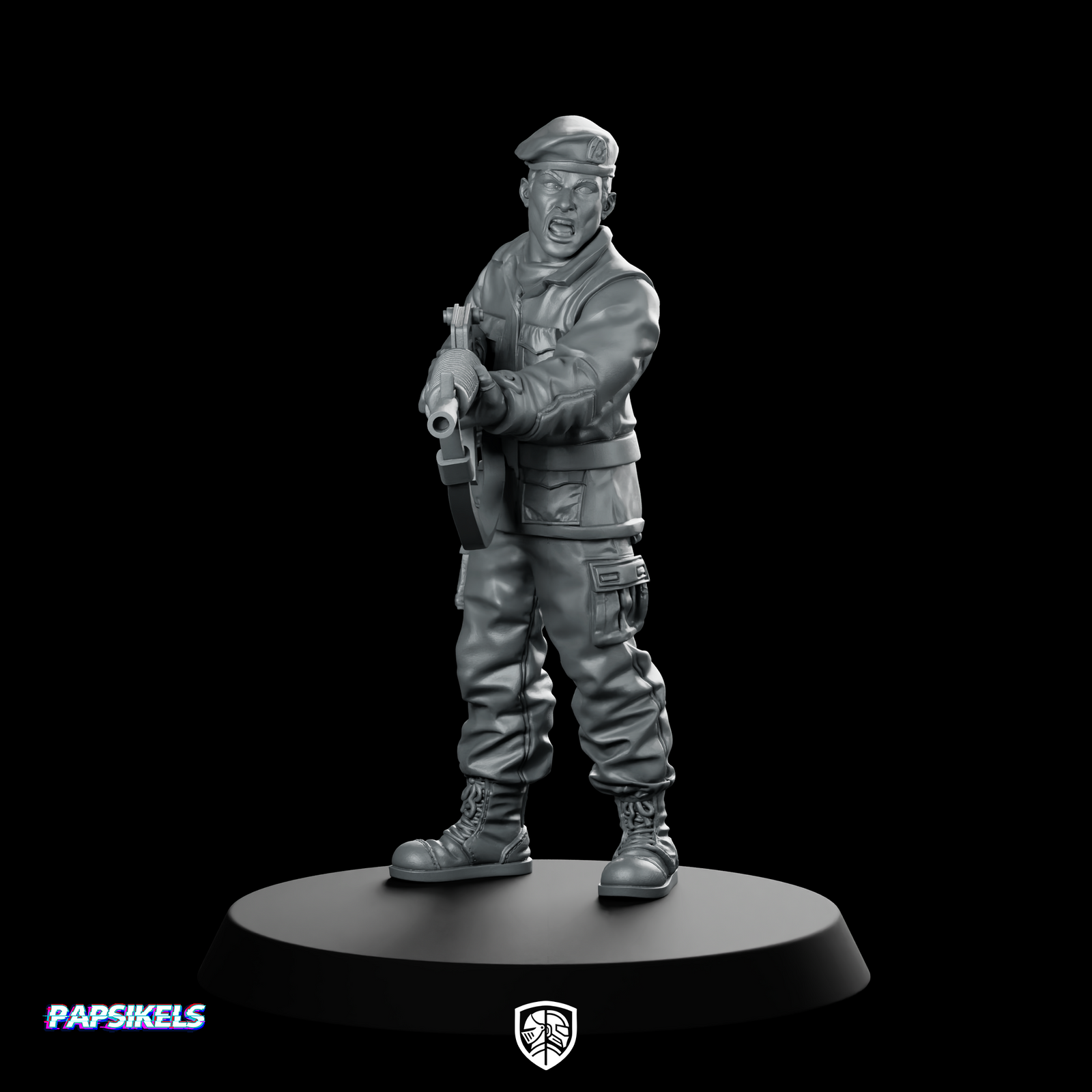 Military Police Guard A Miniature Sci-Fi Enforcer Rifle