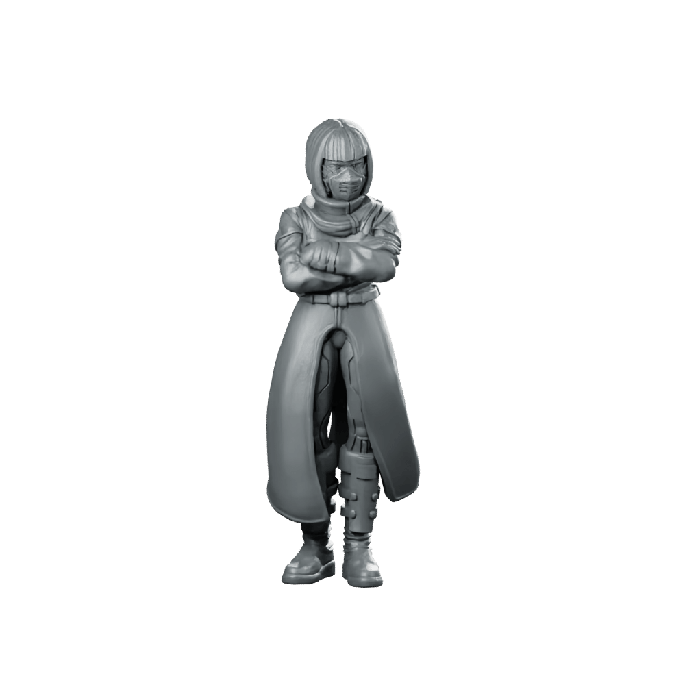 Milki Not Convinced Masked Operative Miniature - Papsikels Miniatures - We Print Miniatures