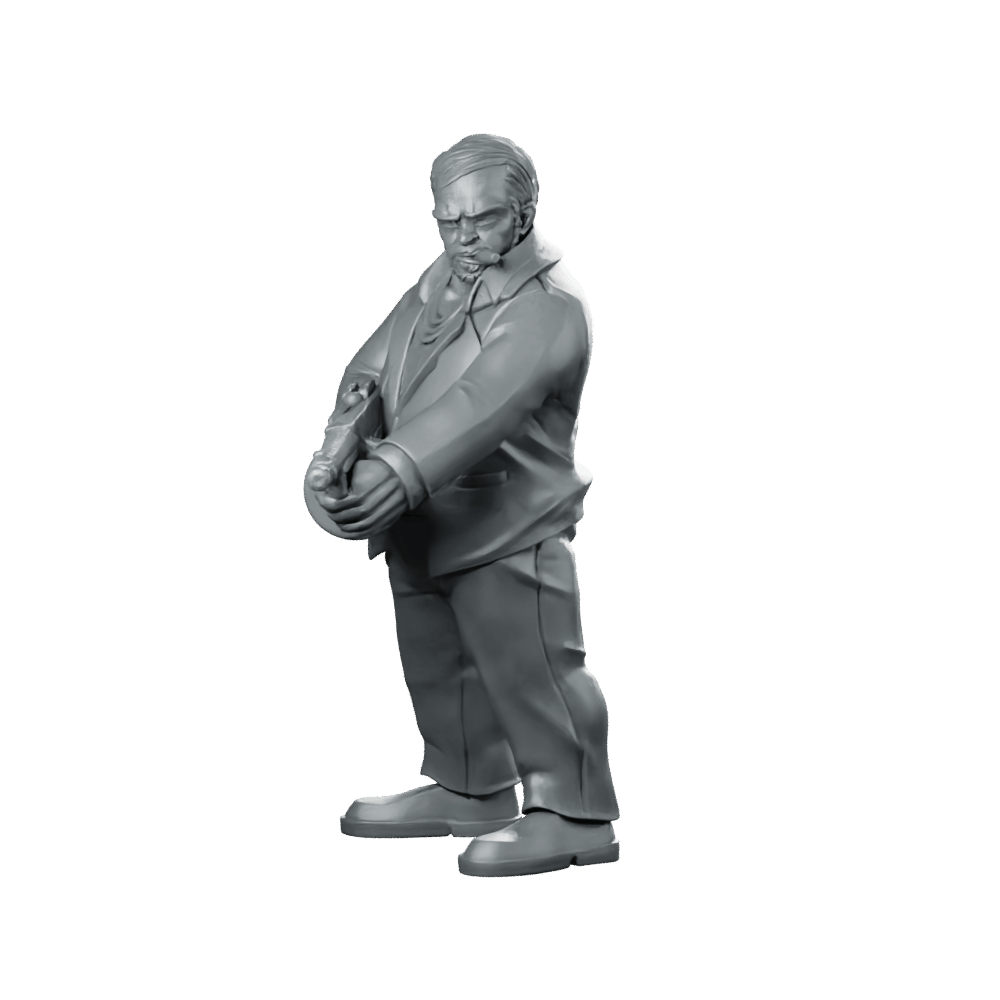 Milo Deplato Machine Gun Underworld Boss - Papsikels Miniatures - We Print Miniatures
