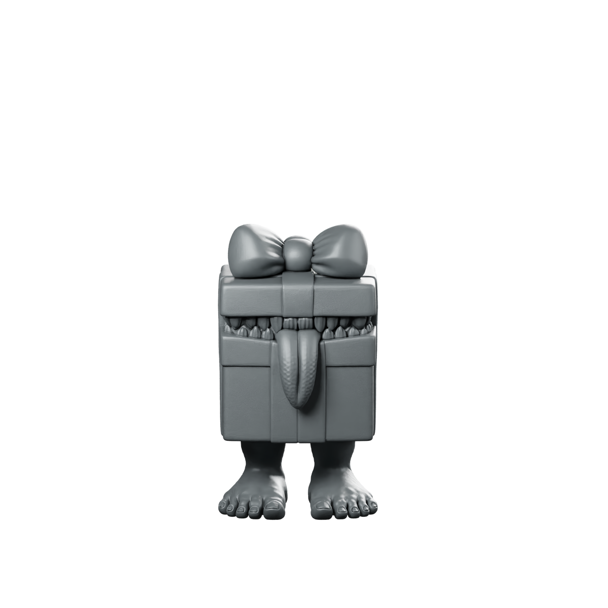 Mimic Present Miniature Gift Box Monster Miniature 360 Spin 01