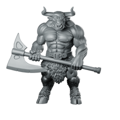 Minotaur With Greataxe Miniature Beast Warrior Brute Miniature 360 Spin 01