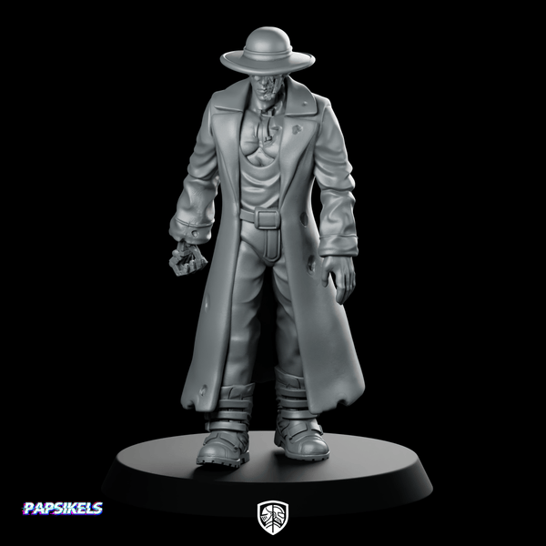 Mister E Cyborg Gunslinger - Papsikels Miniatures - We Print Miniatures
