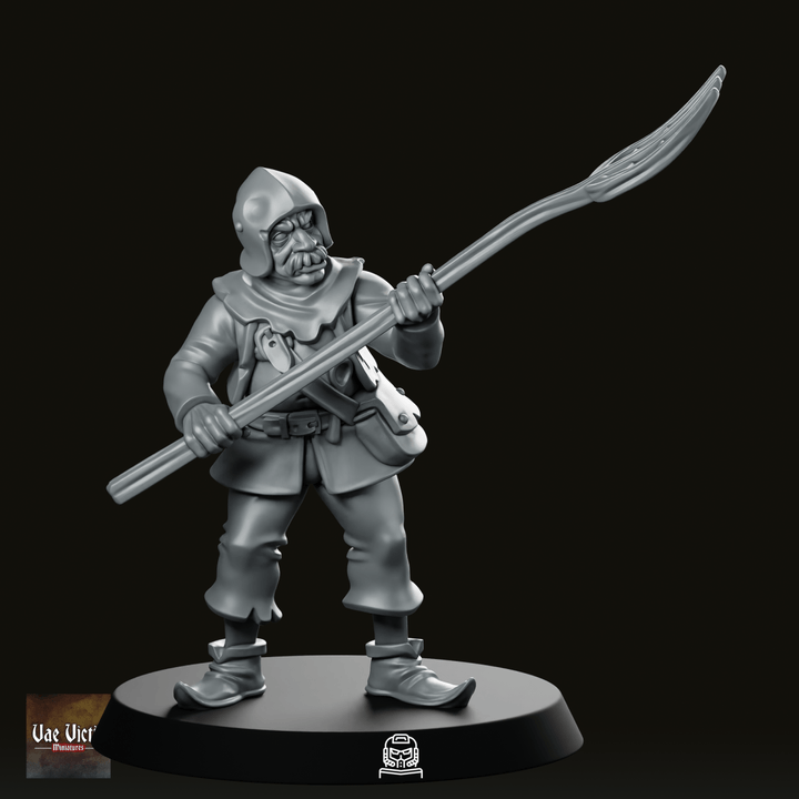Mob 01 Miniatuur gepantserde veteraan hellebaard NPC