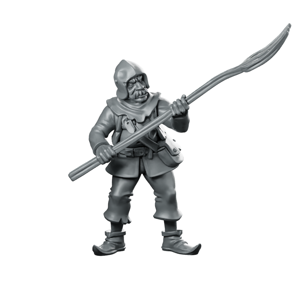 Mob 01 Miniature Armoured Veteran Halberd NPC Miniature 360 Spin 01